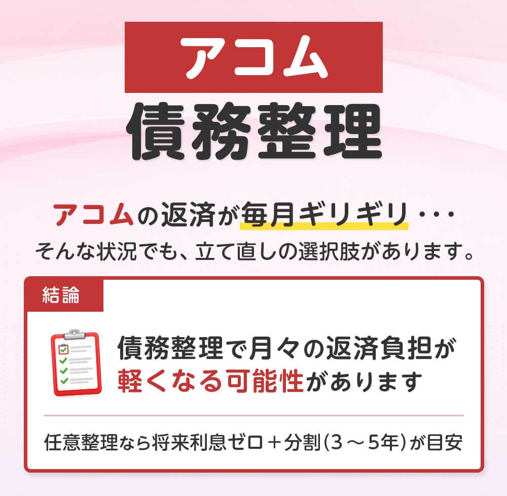 アコムの債務整理 完全ガイド