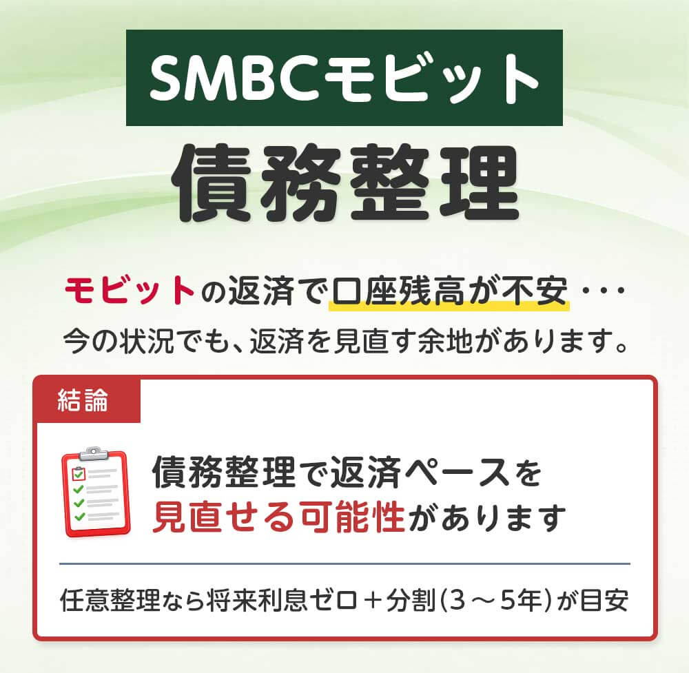 SMBCモビットの借金を債務整理で解決！対応状況やおすすめ事務所など完全ガイド｜荒川区東日暮里の日本リーガル司法書士事務所
