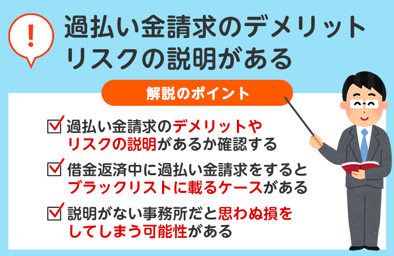 デメリットやリスクの説明がある