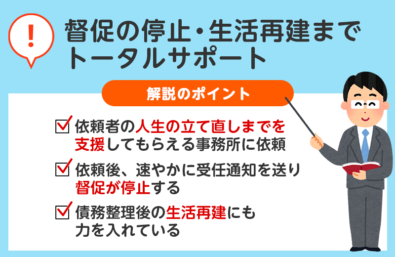 督促の停止・生活再建までをトータルサポート